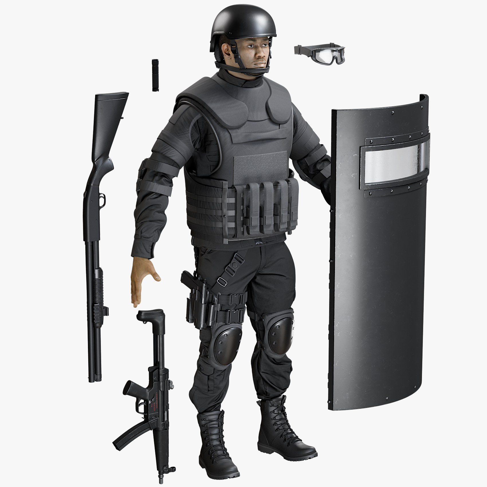 3D uniform swat equipment model - TurboSquid 1470295