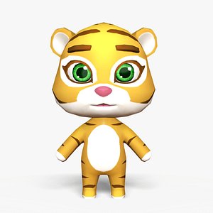 cute cartoon tiger mobile 3D