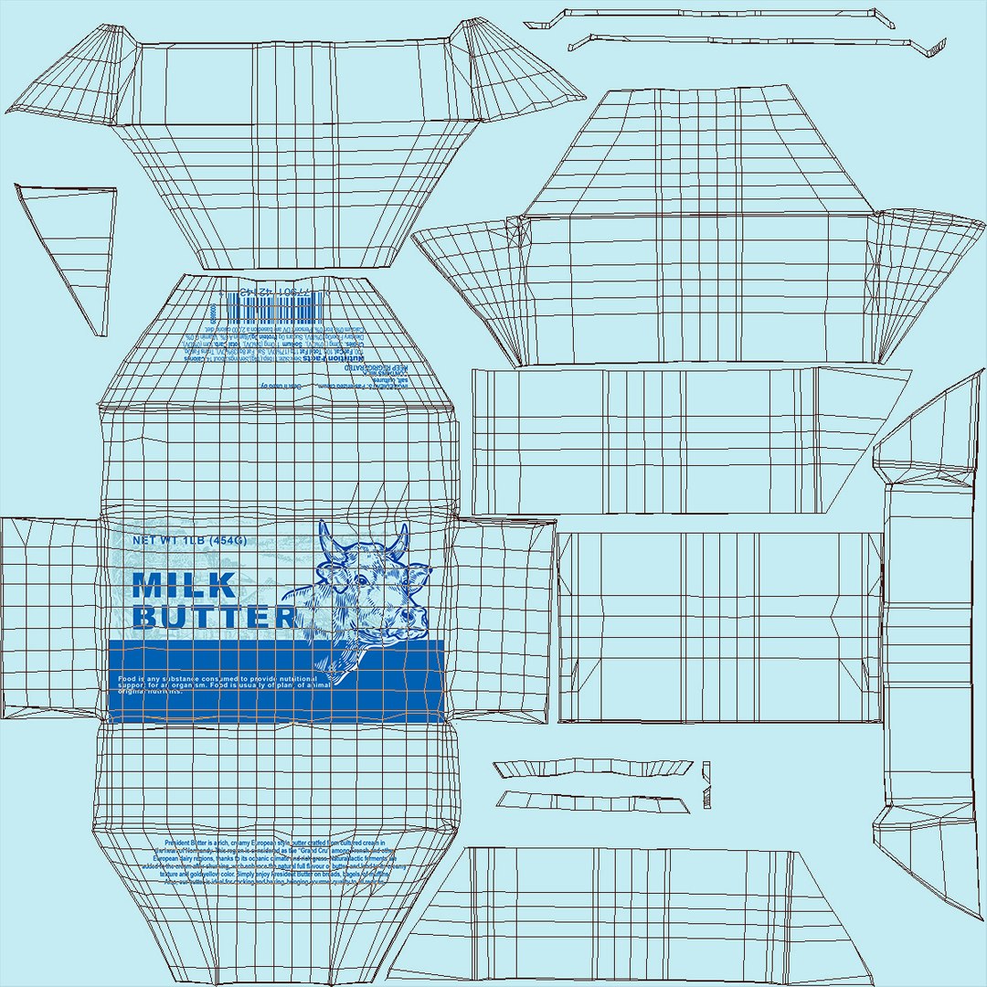 Wrapped Unsalted Cow Milk Butter 3D model https://p.turbosquid.com/ts-thumb/NL/B64U2z/QZ/wrappedunsaltedcowmilkbutter3dsmodel019/jpg/1619409306/1920x1080/fit_q87/4aa1793fa6b2f061ab64ec18a1901673612a801e/wrappedunsaltedcowmilkbutter3dsmodel019.jpg
