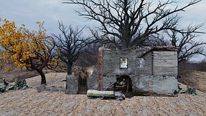 Abandoned Haunted House Environment Pack Game Ready 3D model