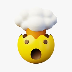 Exploded Head or Stress Emoticon Emoji or Smiley 3D