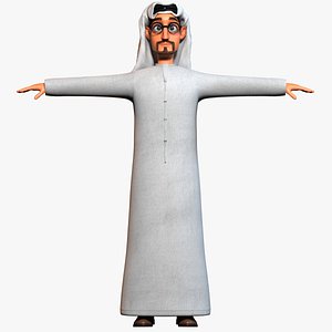 3d model cartoon arab man body