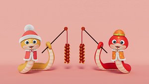 3D Rigged Cartoon Snake model