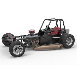 3D Vintage Dirt Modified stock car Base Version 3 Scale 1 to 25 model