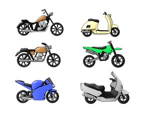 motorcycle cartoon 3D model