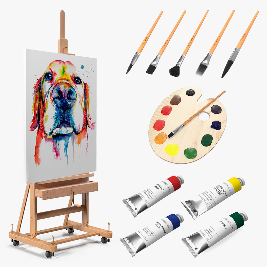Artist Supplies Collection 3 3D model preview