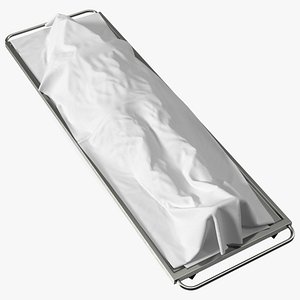 Dead Man Body Covered with White Sheet
