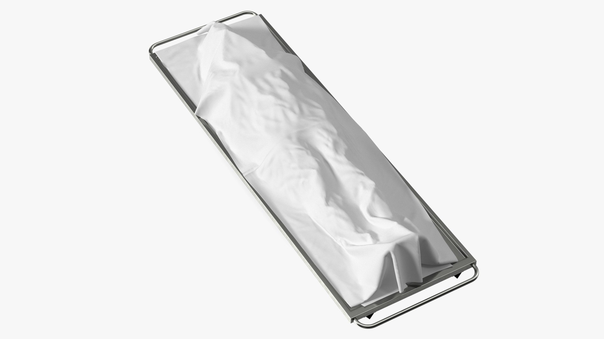 Dead Man Body Covered with White Sheet 3D model preview
