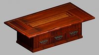 Outdoor Side Table 3D Model - Garden Patio Accent Table for Terrace and Courtyard Scene