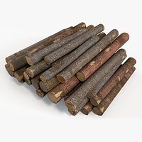 Tree Trunks Stacked Felled