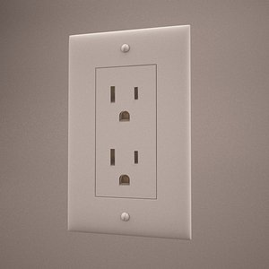 3d single electrical outlet
