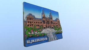 Rijksmuseum Amsterdam magnet souvenir fridge low poly 3D model