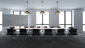 3D office fitout meeting model