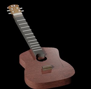 guitar wood 3d model