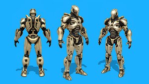 3D Cyberpunk Robot  FRH-400RM PBR Low Poly 3D Model