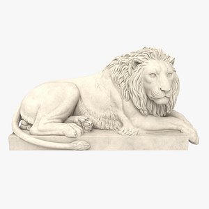 Marble Recumbent Lion 3D Model model