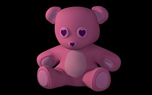 little teddy bear pink 3d obj