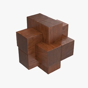 wooden puzzle 3d model