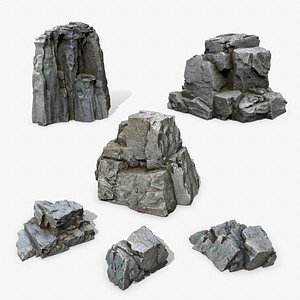 3D model sea rocks