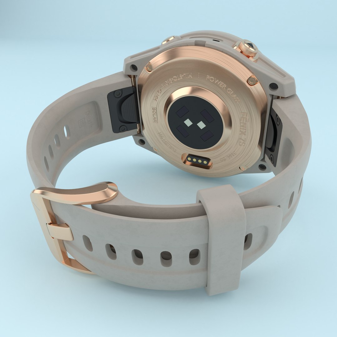 Garmin Fenix 7S Solar Rose Gold Sports Watch With Slate White Silicone