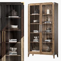 Cayden  Campaign Glass Double-door Cabinet