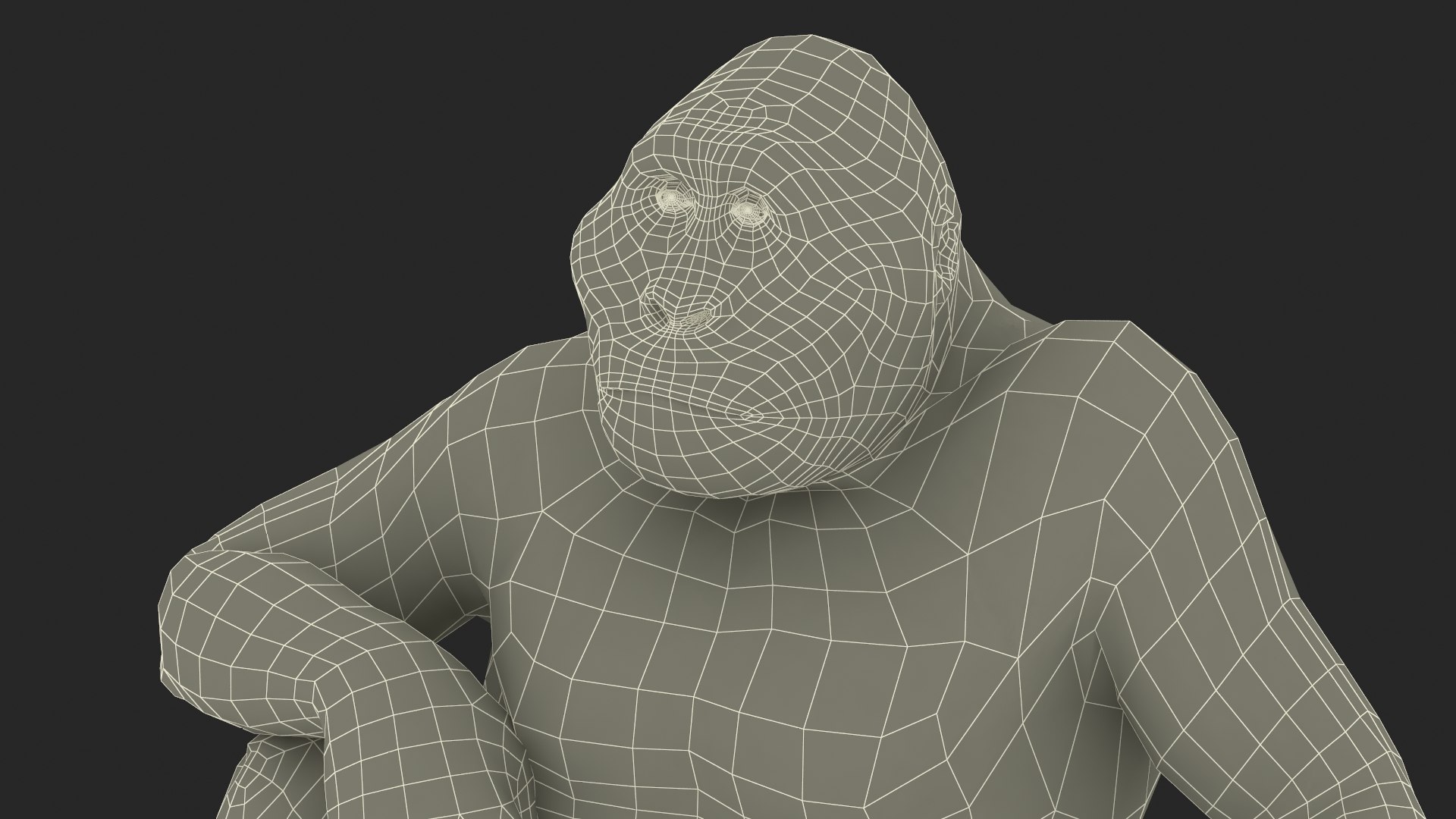3D Gigantopithecus In Sitting Pose Fur - TurboSquid 2312393