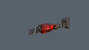 3D rusted robotic arm rigged model