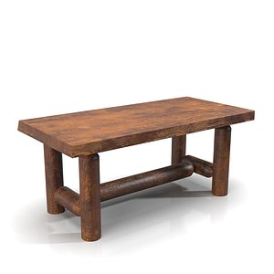 3D model Live Edge Log Pine and Cedar Coffee Table PBR