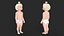 기저귀를 찬 유아 소녀 서 있음