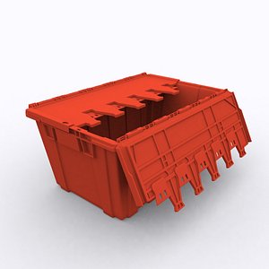red plastic moving box 3D model