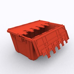 Red plastic moving box