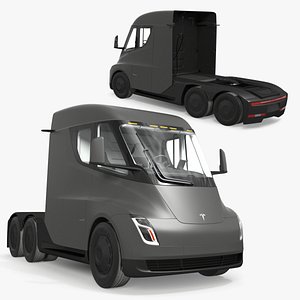 Tesla Semi Electric Tractor Truck Gray 3D model