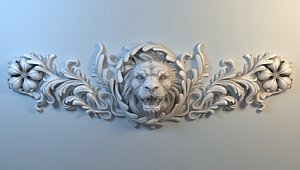 stucco lion cnc 3D
