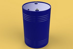 3D model STANDARD FUEL OIL STEEL DRUM 200L 208 L LITERS 55 GALLONS BARREL