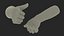 Caucasian Baby Hands Rigged