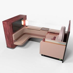 Luxury plane seat Low-poly 3D model 3D