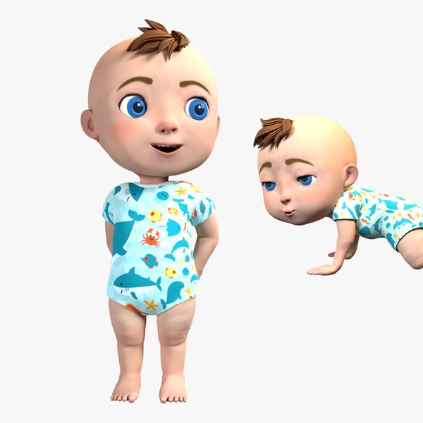 cartoon baby rigged 3D model