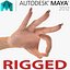 Female Hand 2 Rigged for Maya