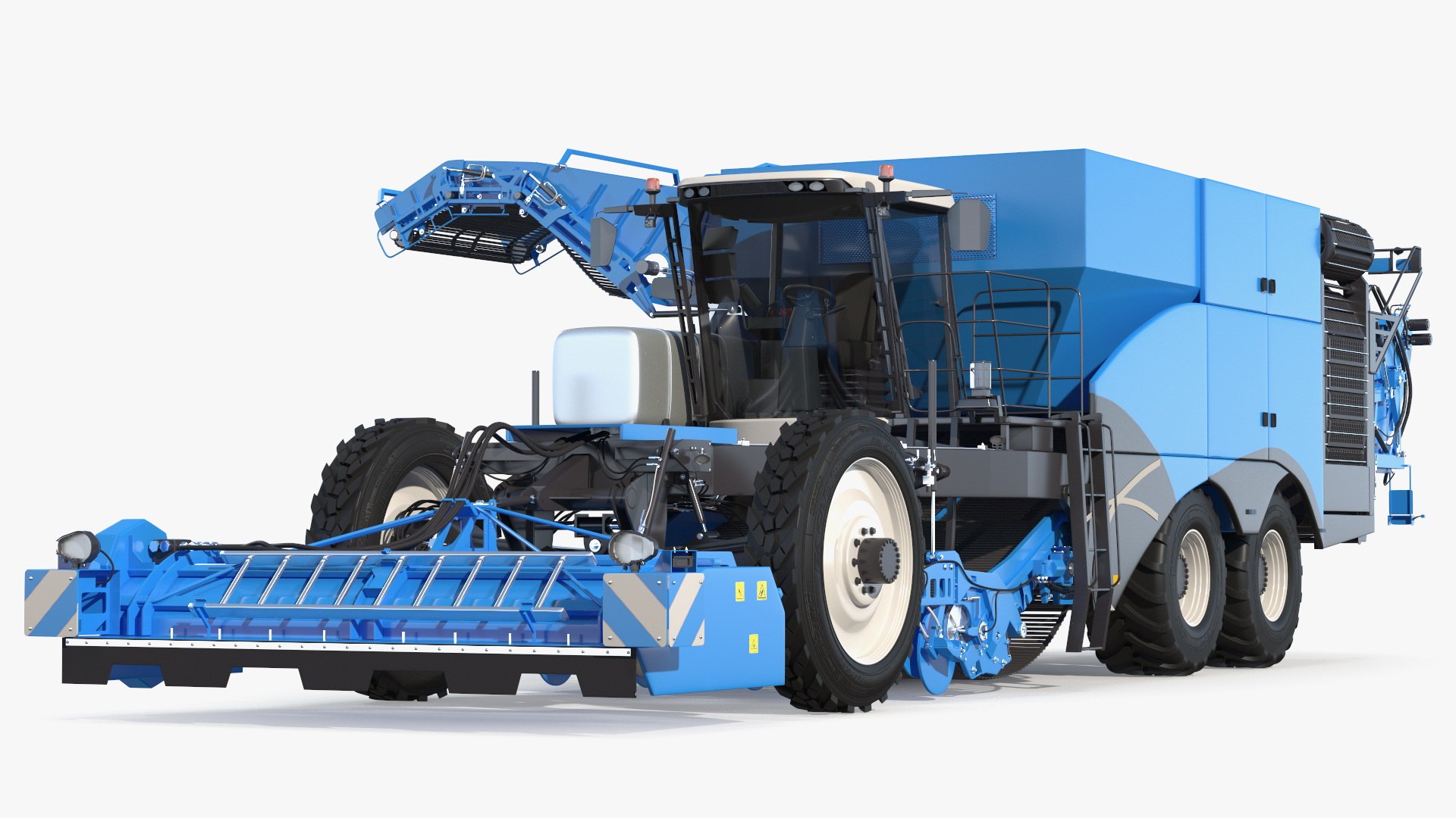 Potato Harvester Rigged 3D model preview