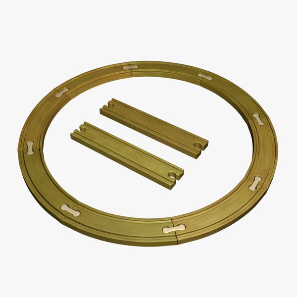 3d wood toy train tracks model
