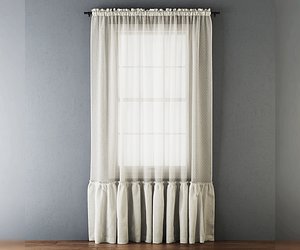 3D cotton curtain window model