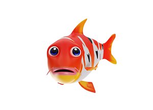 3D model koi fish toon animation