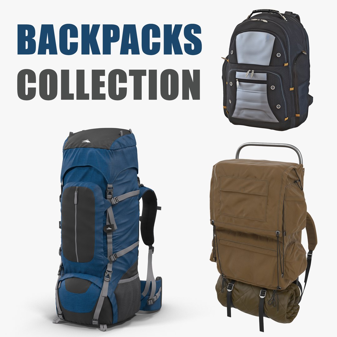 Backpacks Collection 5 3D model preview