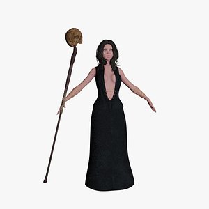 necromancer character skull 3D