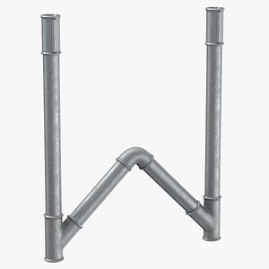 galvanized steel pipe letter 3D model