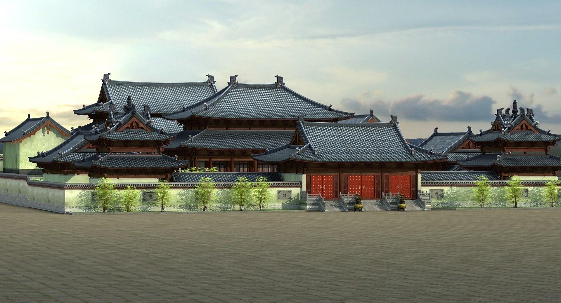 Ancient Chinese Building Model - TurboSquid 1447732
