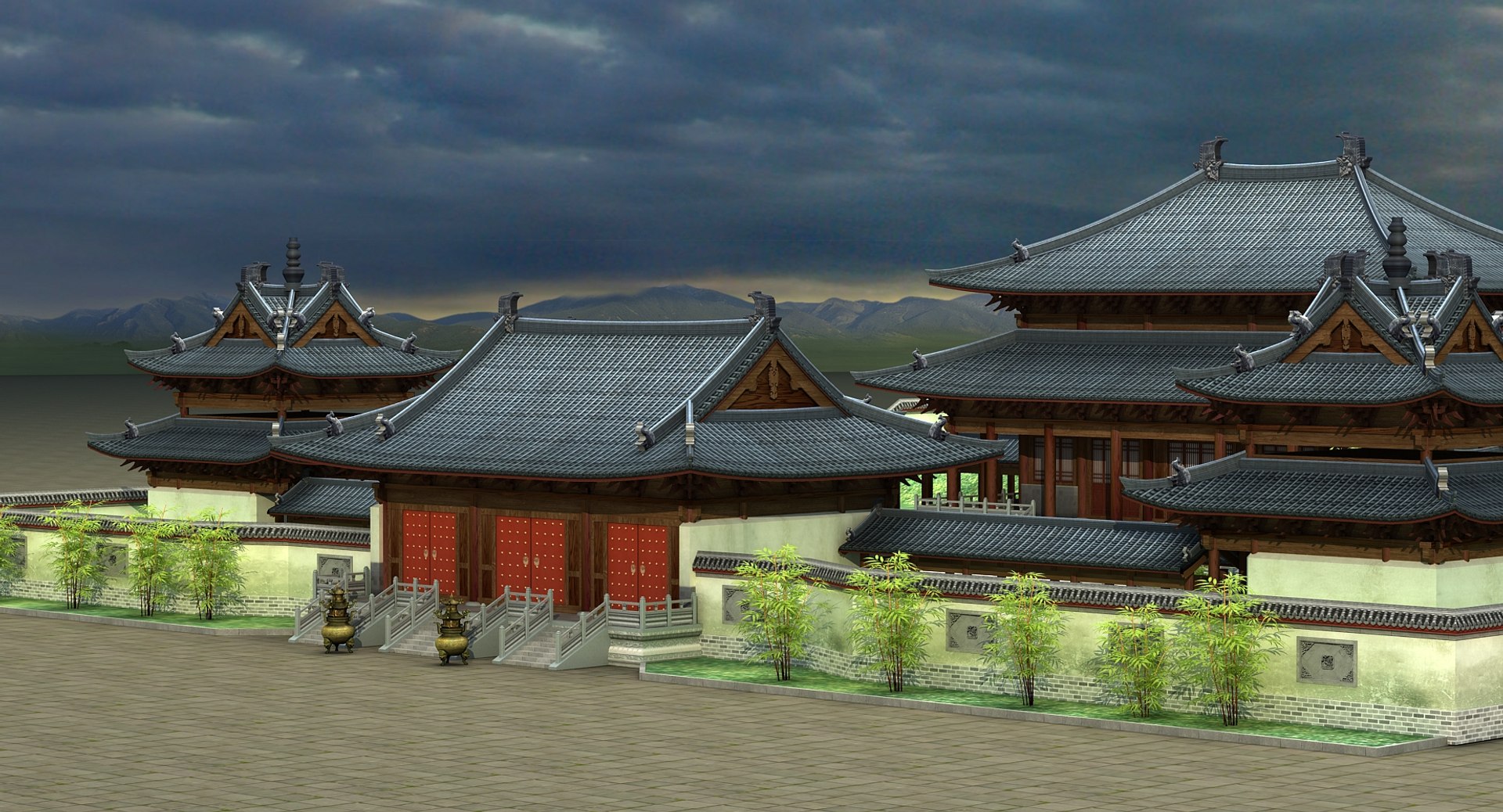 Ancient Chinese Building Model - TurboSquid 1447732