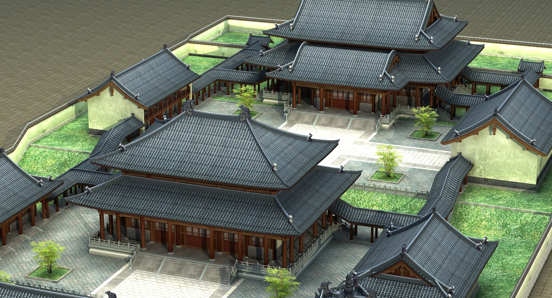 Ancient Chinese Building Model - TurboSquid 1447732