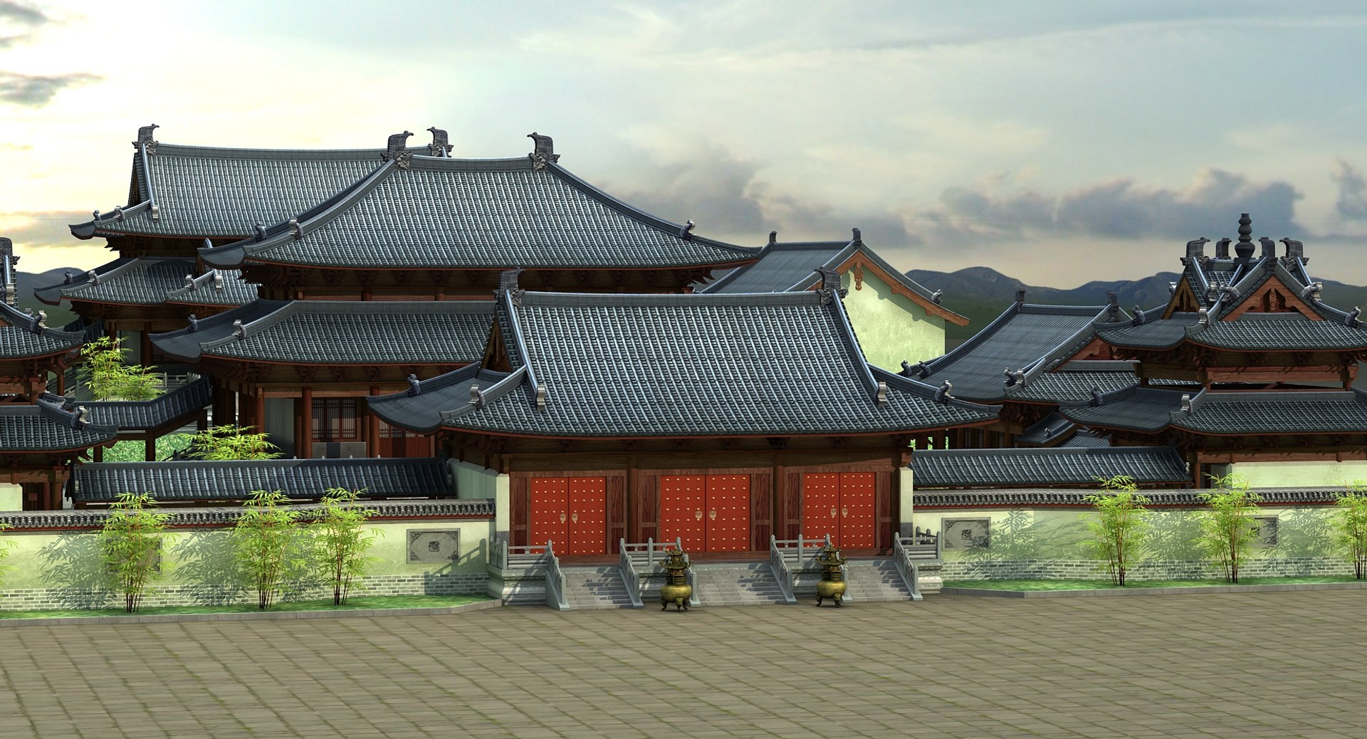 Ancient Chinese Building Model - TurboSquid 1447732