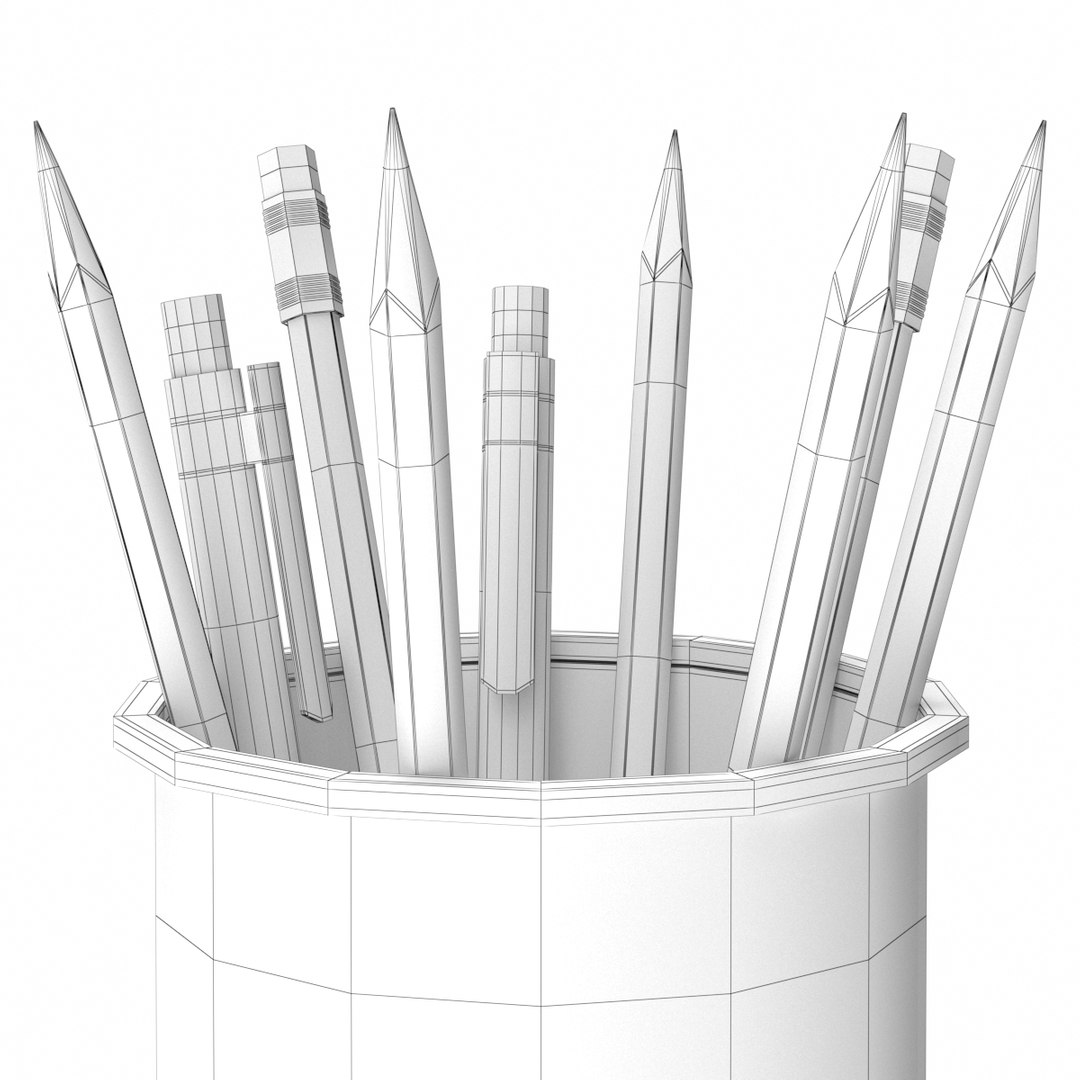Realistic Pencil Holder 3D Model TurboSquid 1210790